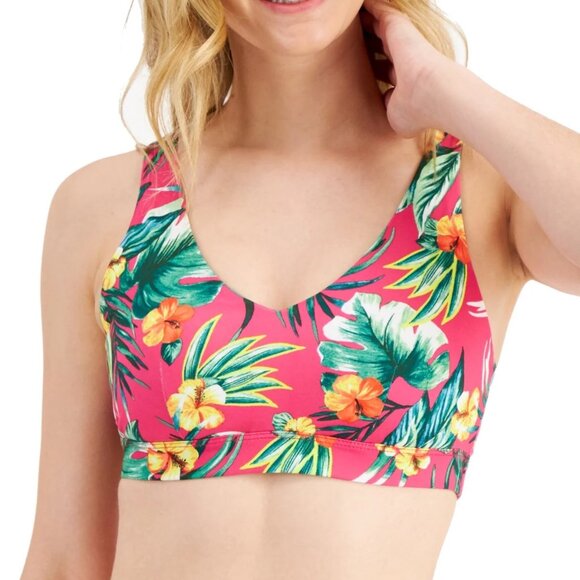 Ideology Other - NWT ID Ideology Women's Fiery Pink Tropical Print Low Impact Sports Bra Size XL
